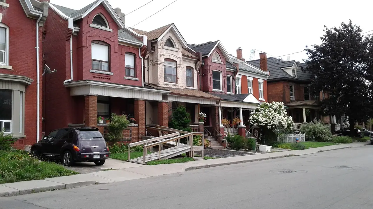 Brick houses along a residential street, similar to the residential area affected by the Toynevale Road closure